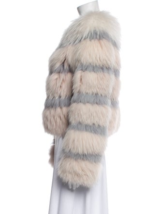 Fur Striped Fur Jacket
