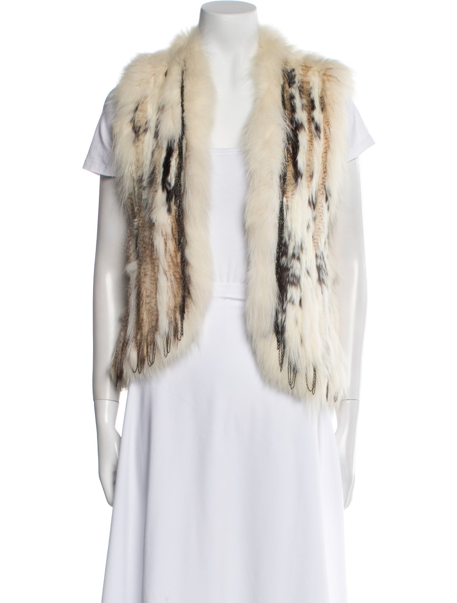 Fur Striped Fur Jacket