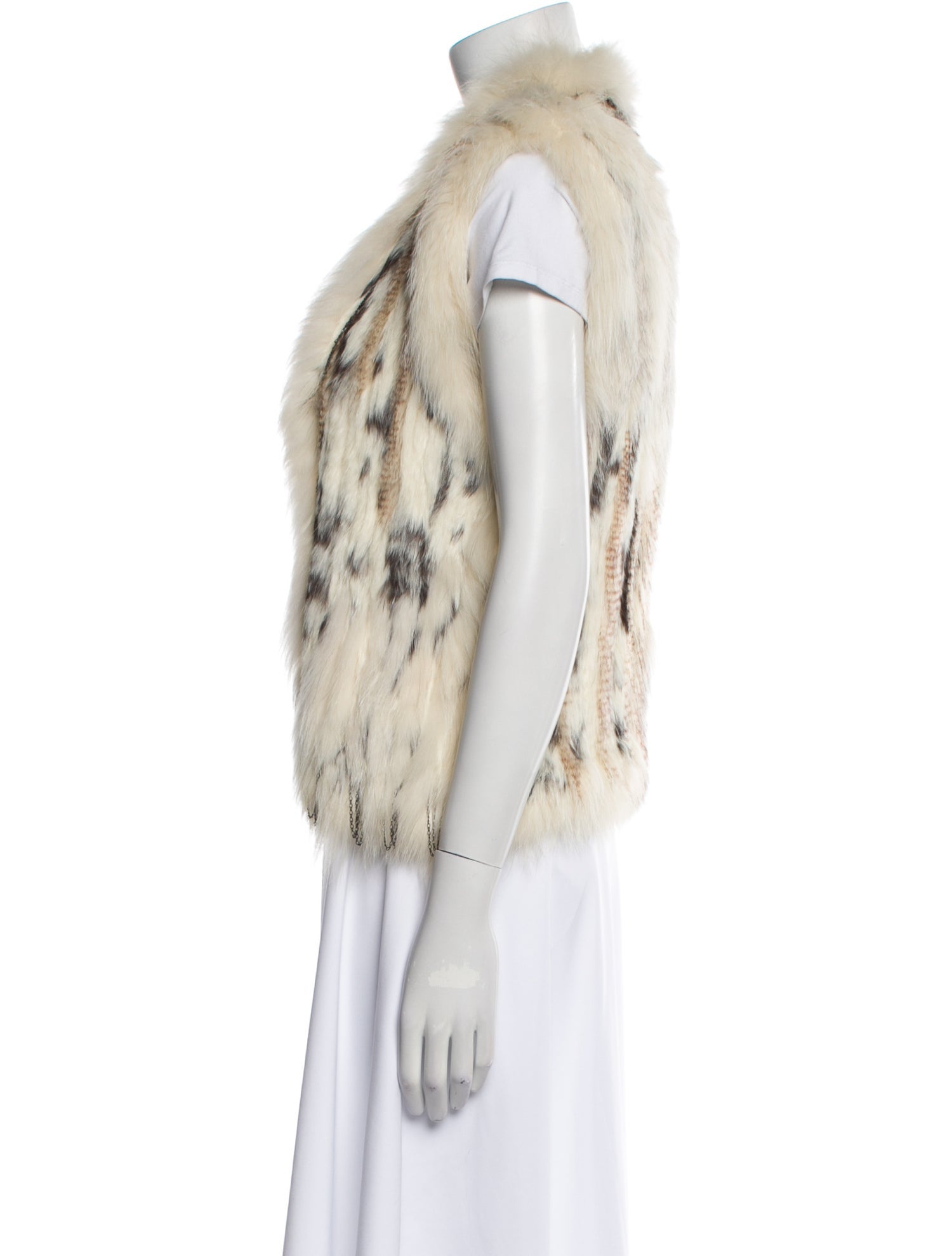 Fur Striped Fur Jacket