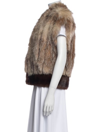 Fur Fur Colorblock Pattern Fur Jacket