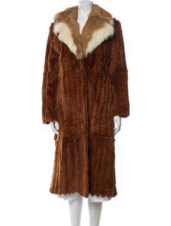 Fur Colorblock Pattern Fur Coat