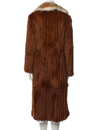 Fur Colorblock Pattern Fur Coat