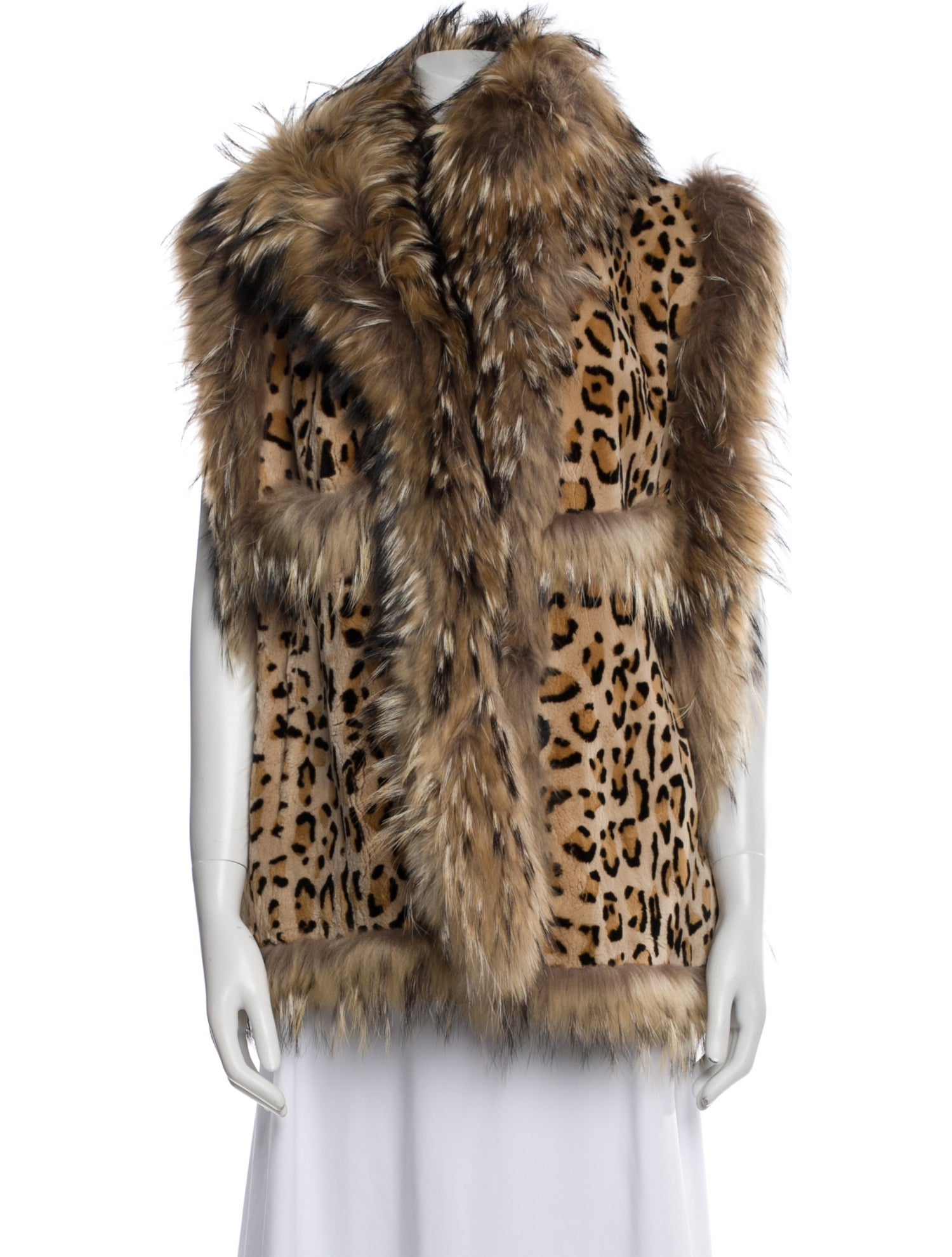 Zuki Animal Print Fur Jacket