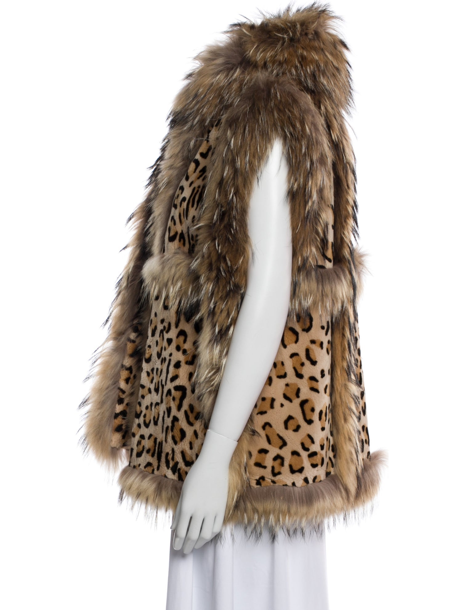 Zuki Animal Print Fur Jacket
