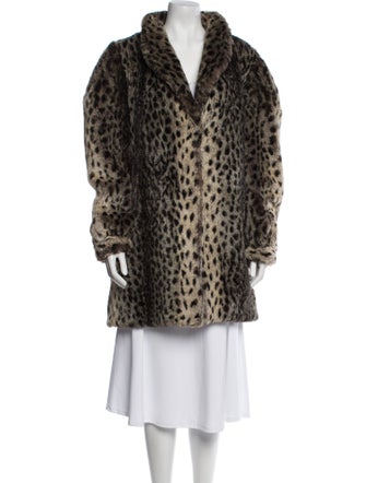 Fur Faux Fur Animal Print Faux Fur Coat
