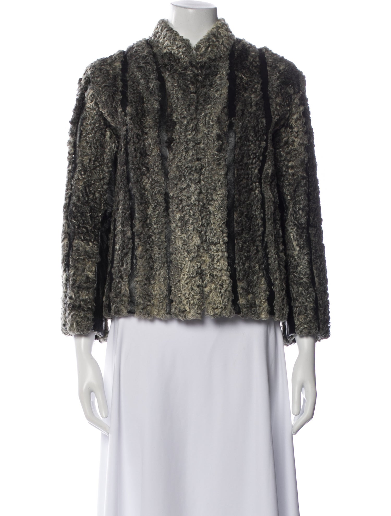 Fur Tweed Pattern Fur Jacket