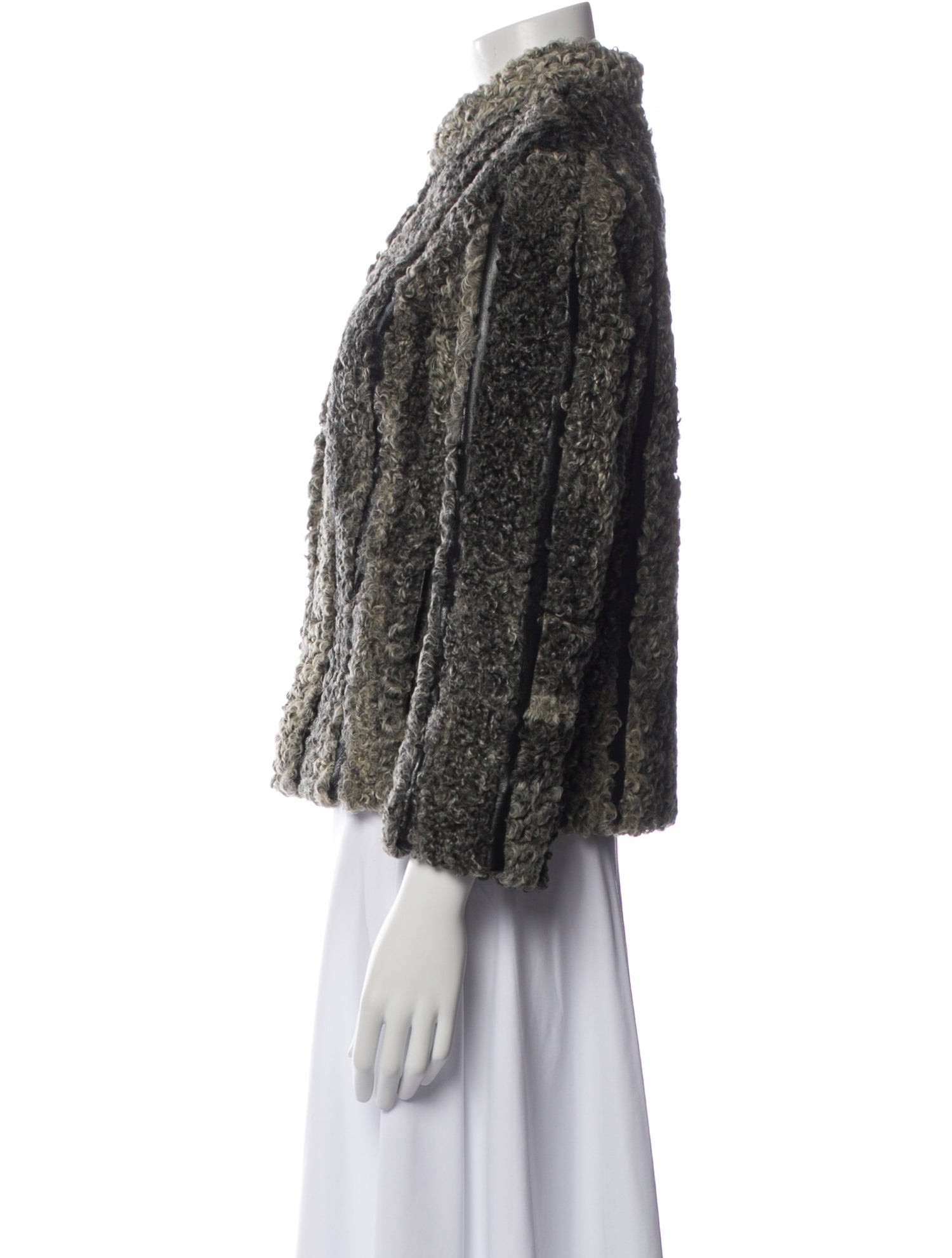 Fur Tweed Pattern Fur Jacket