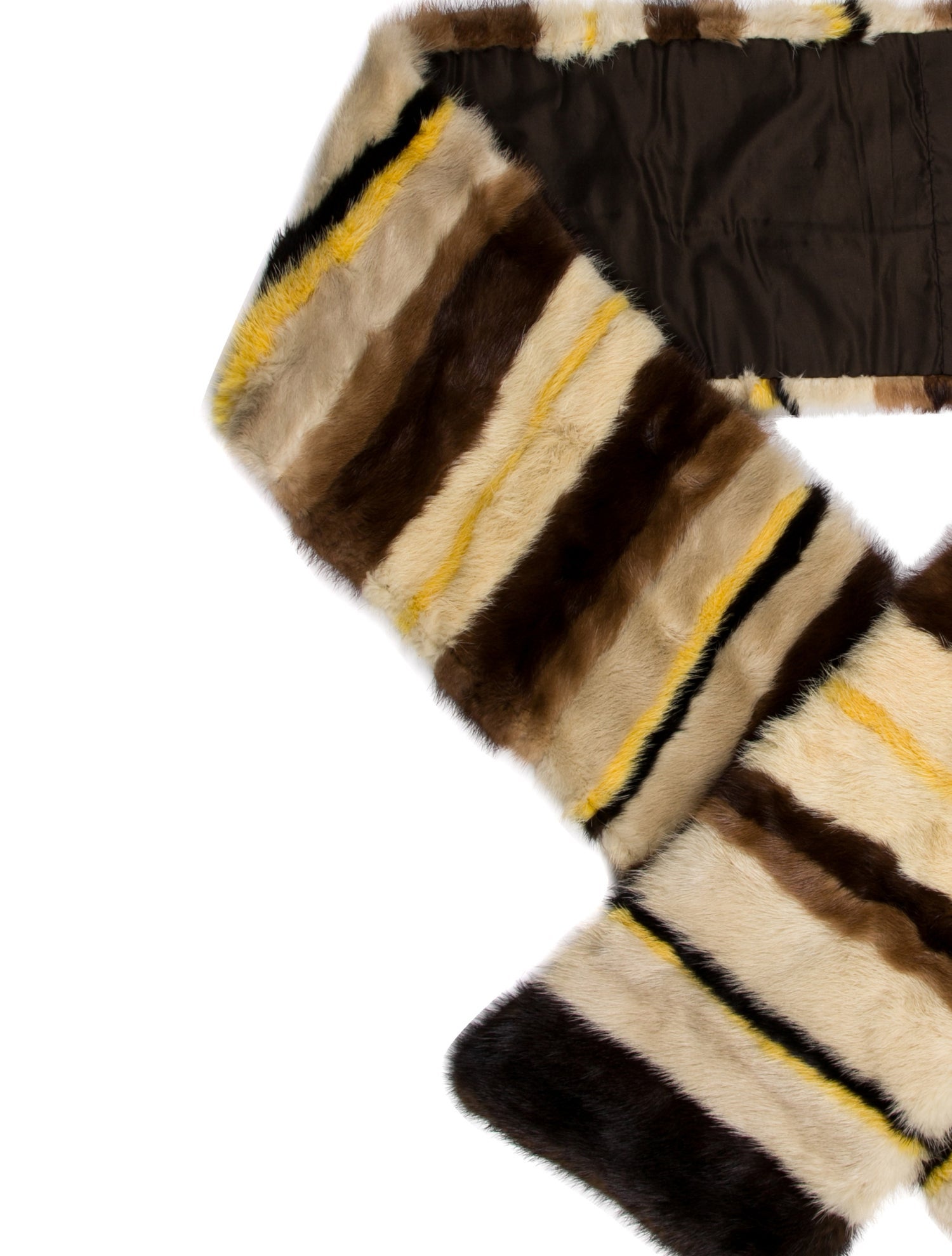 Fur Fur Striped Scarf