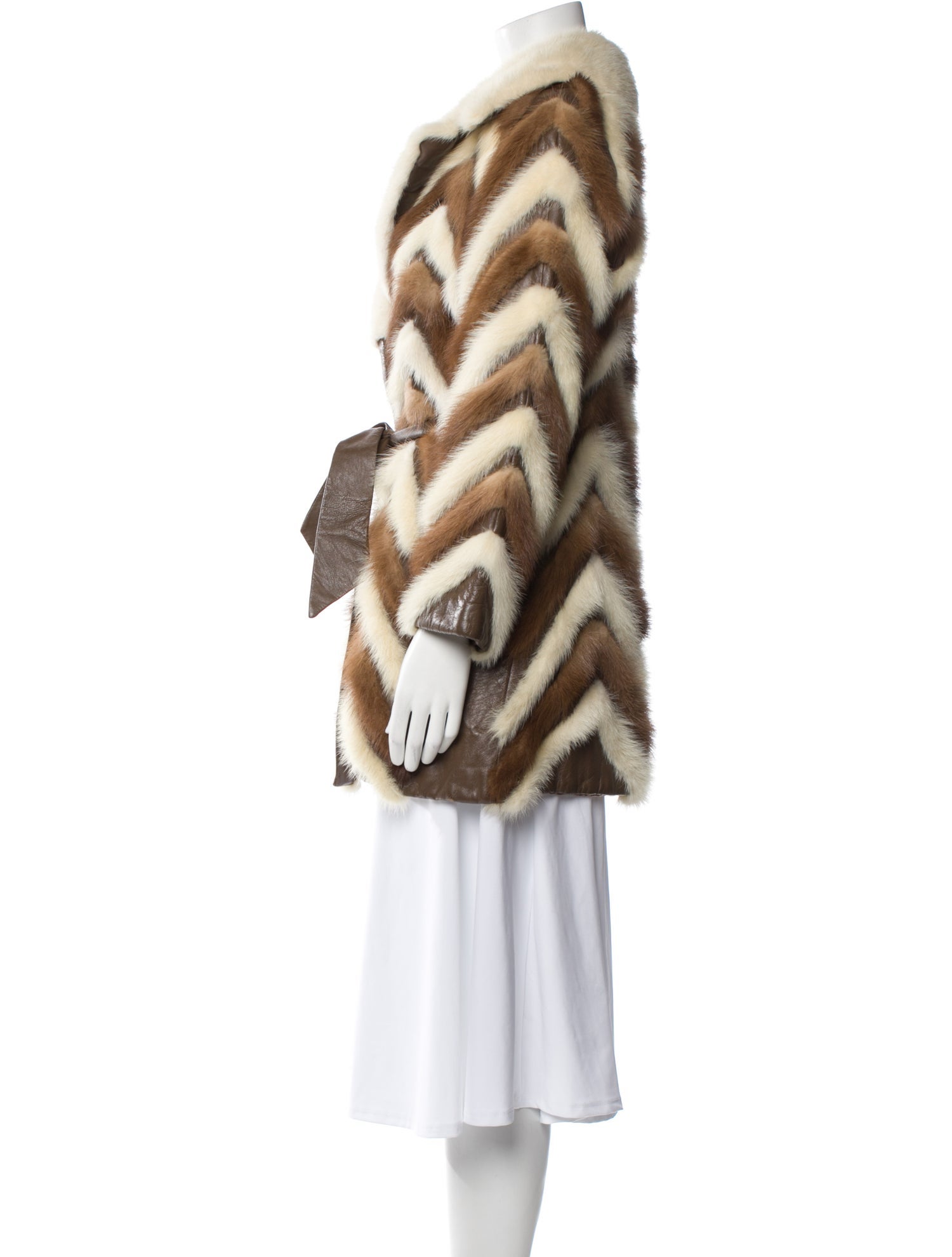 Fur Striped Fur Coat