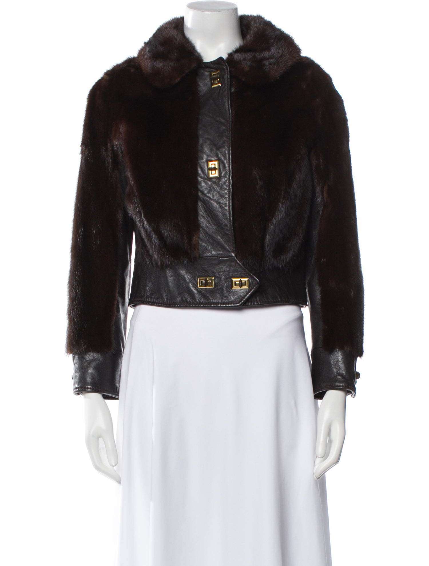 Fur Mink Waist Leather Jacket