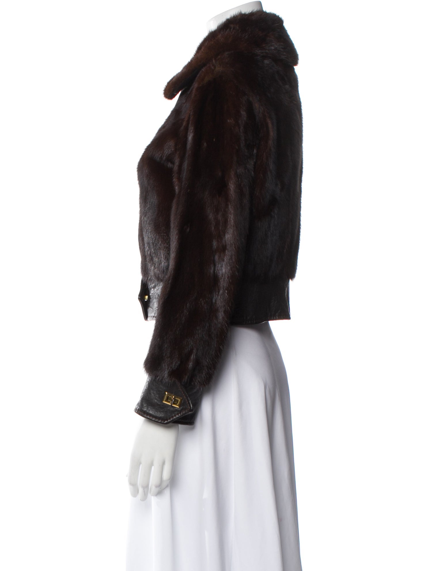 Fur Mink Waist Leather Jacket