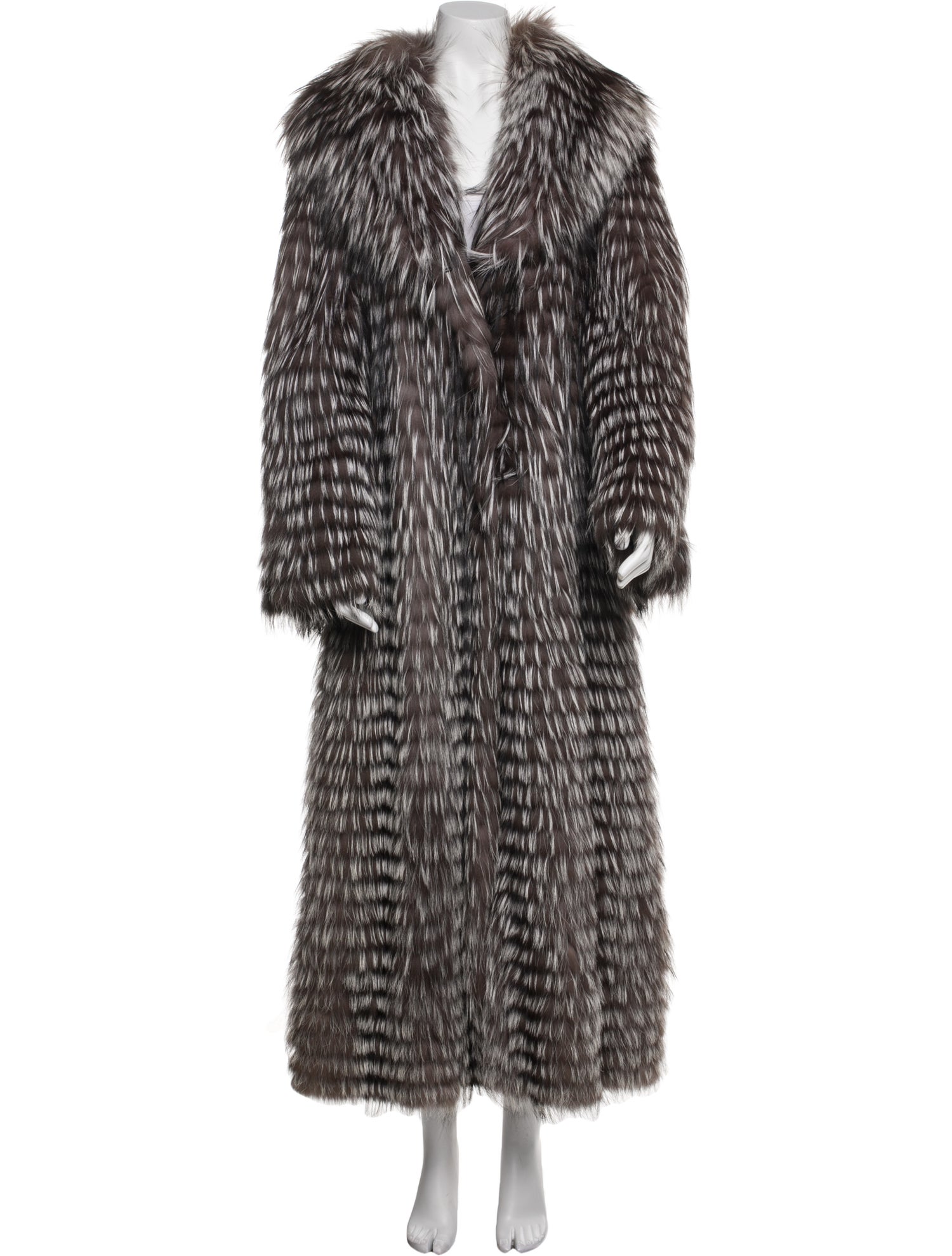Saga Furs Gray Fox Fur Coat