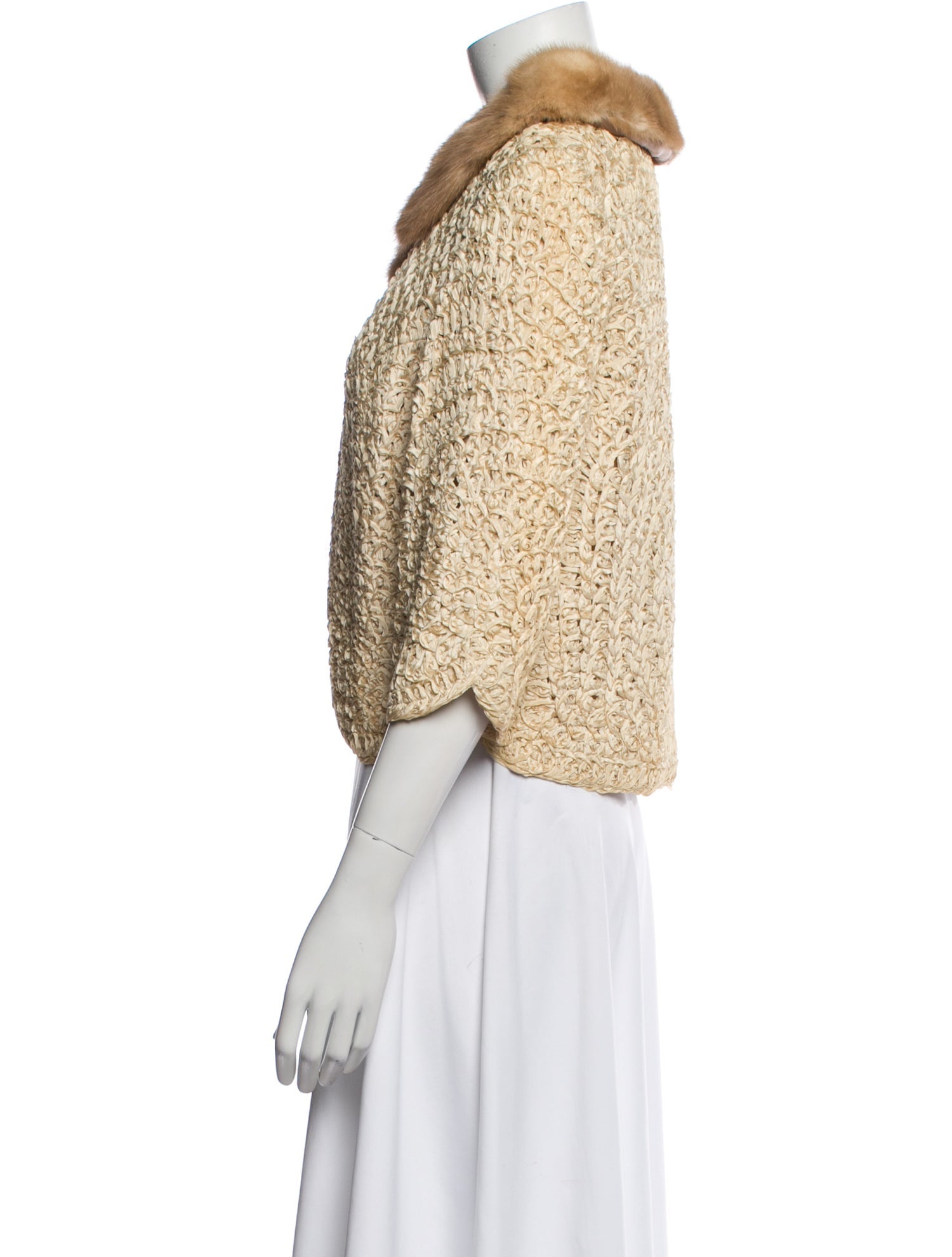 Fur Colorblock Pattern Fur Coat