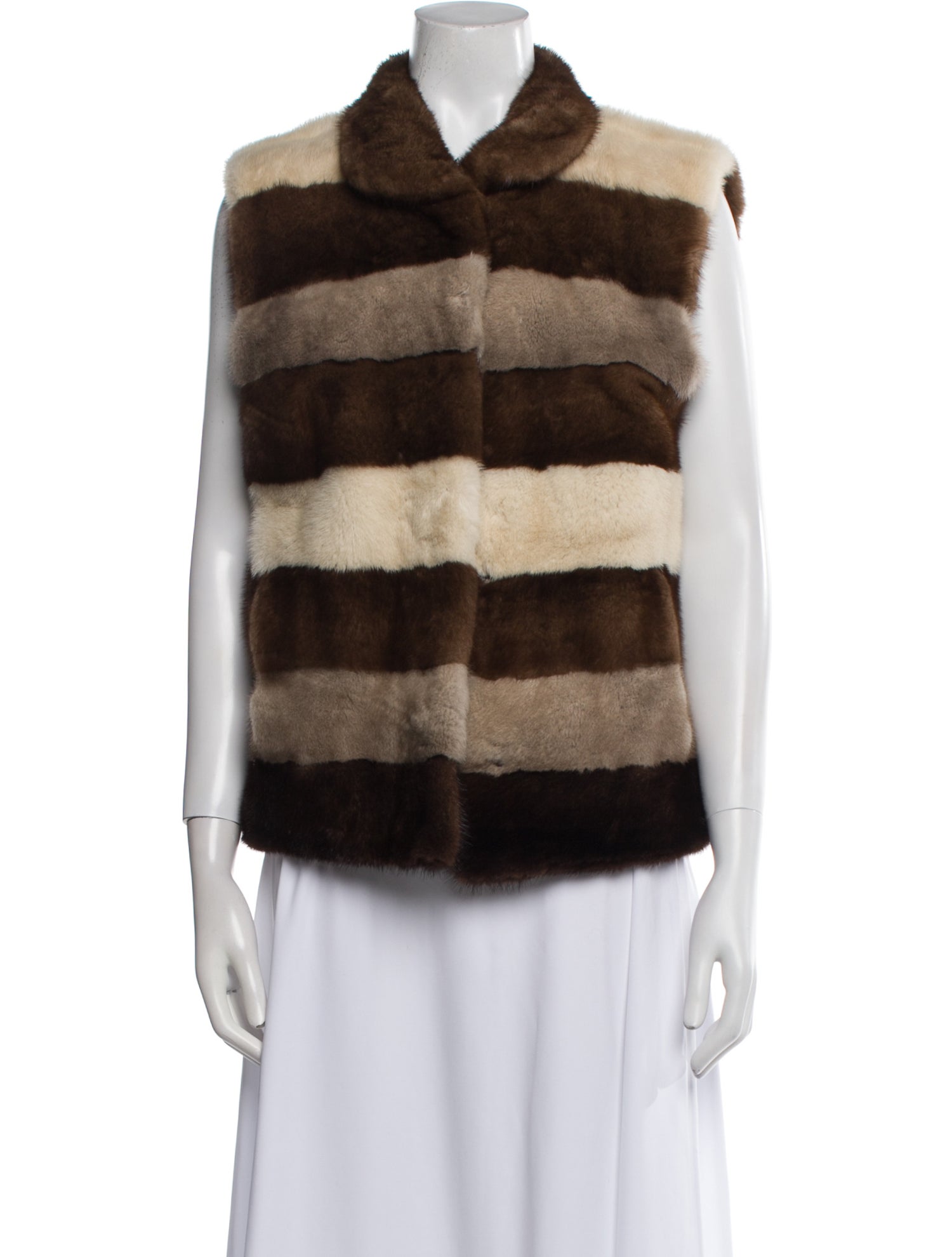 Fur Mink Striped Fur Vest