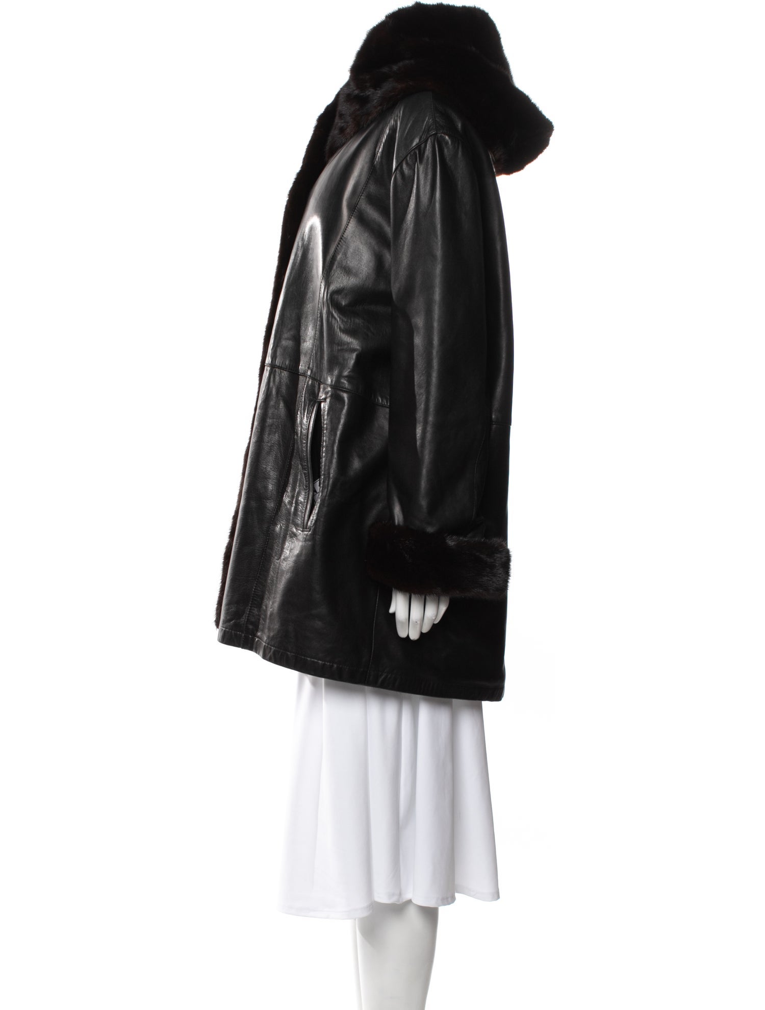 Fur Leather Coat