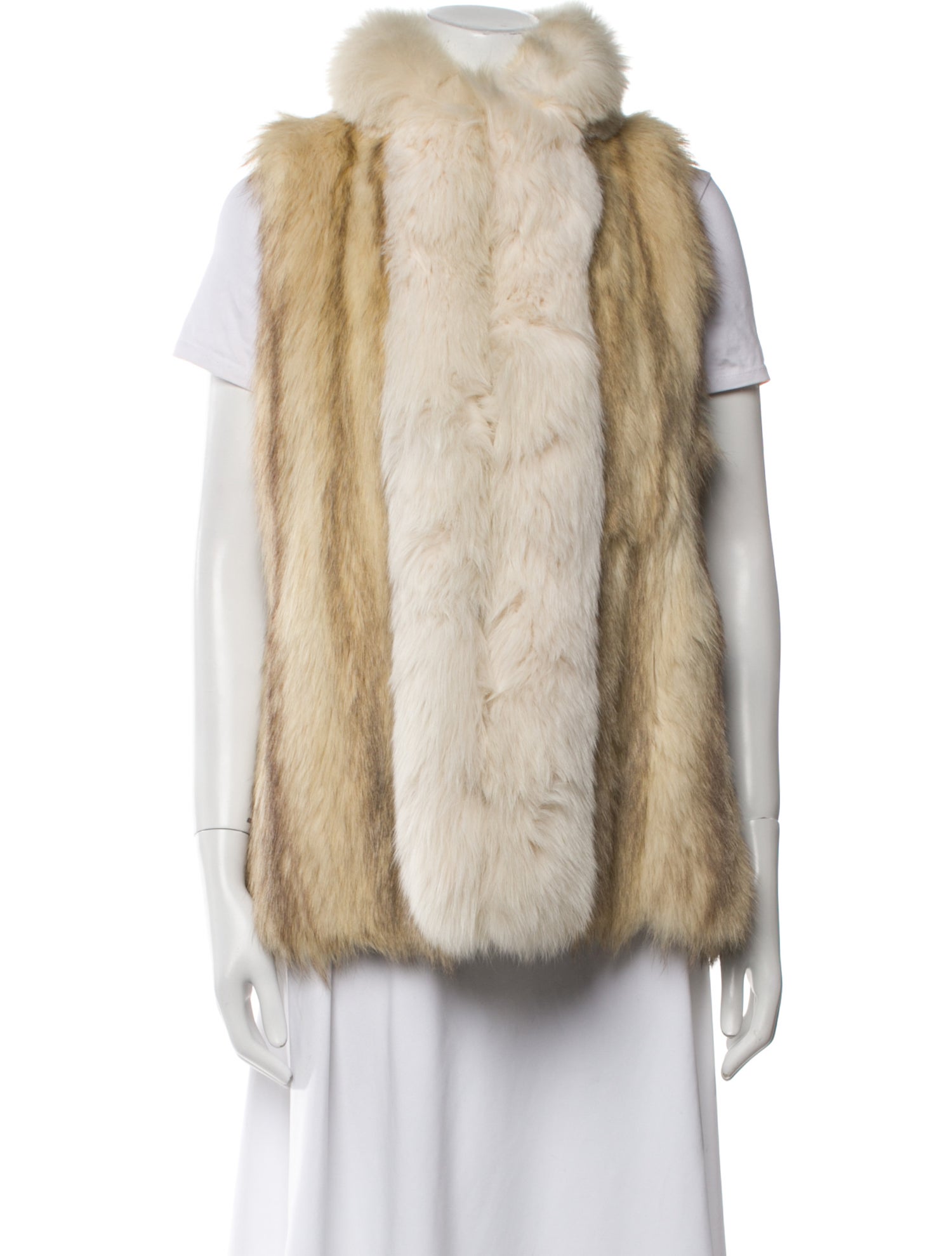 Fur Colorblock Pattern Fur Jacket