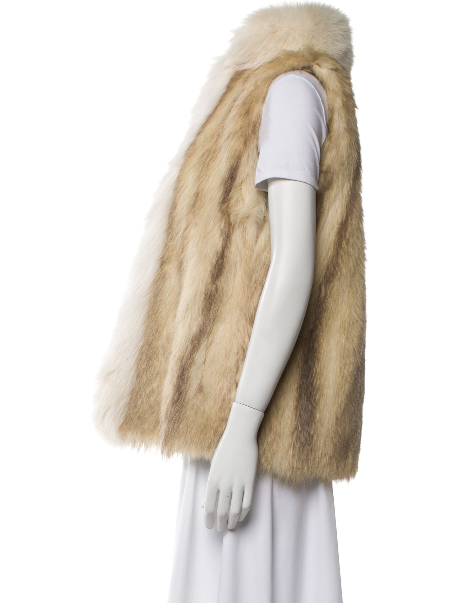 Fur Colorblock Pattern Fur Jacket