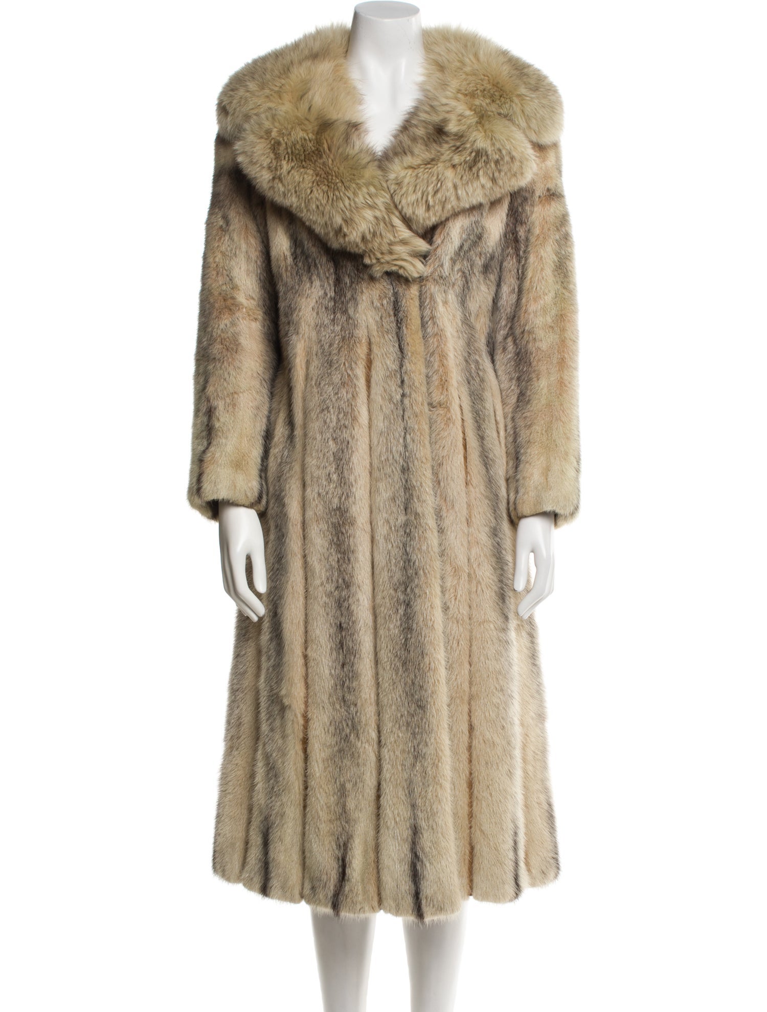 Fur Striped Fur Coat