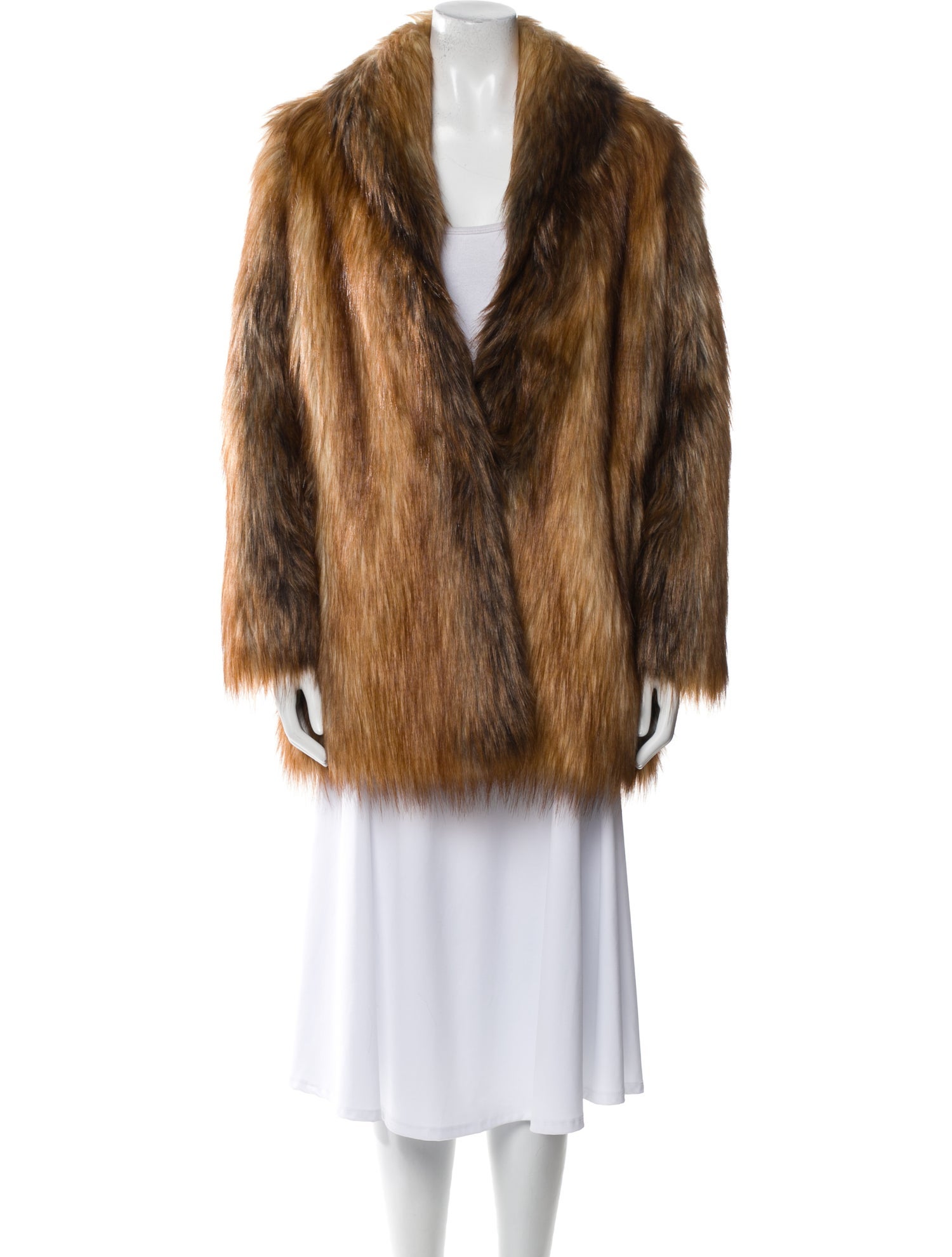 Donna Salyers Faux Fur Faux Fur Coat w/ Tags