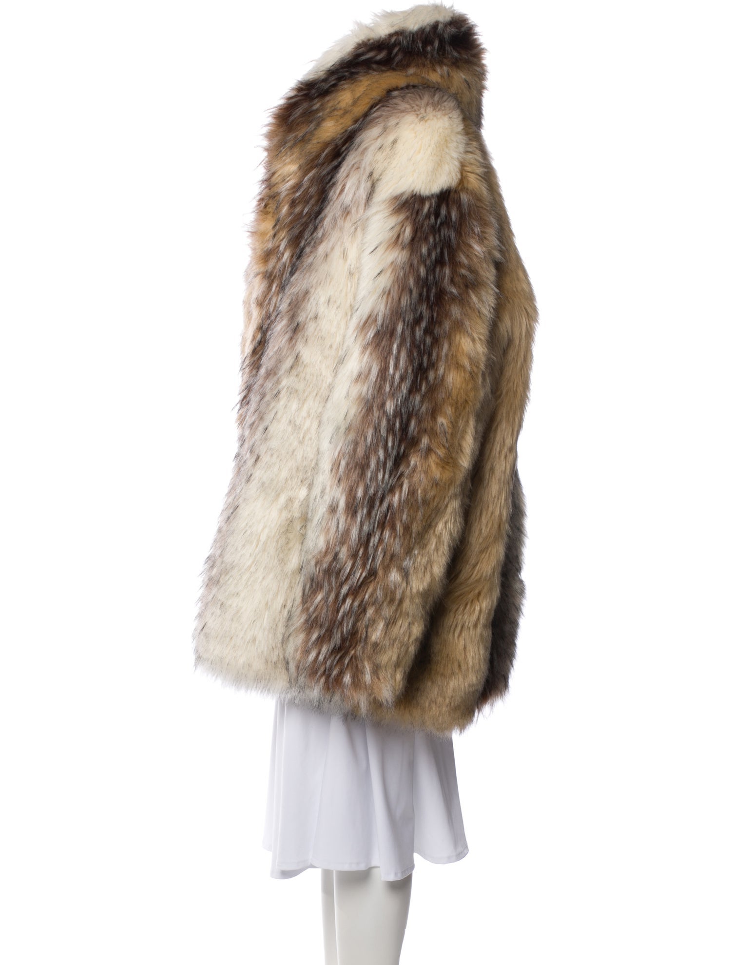 Donna Salyers Faux Fur Animal Print Faux Fur Coat