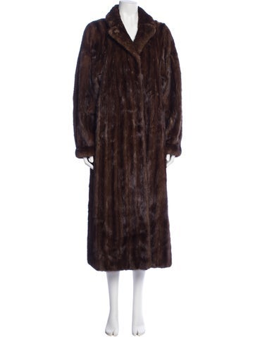 Pre-owned Fur Mink Mink Faux  Coat In Brown