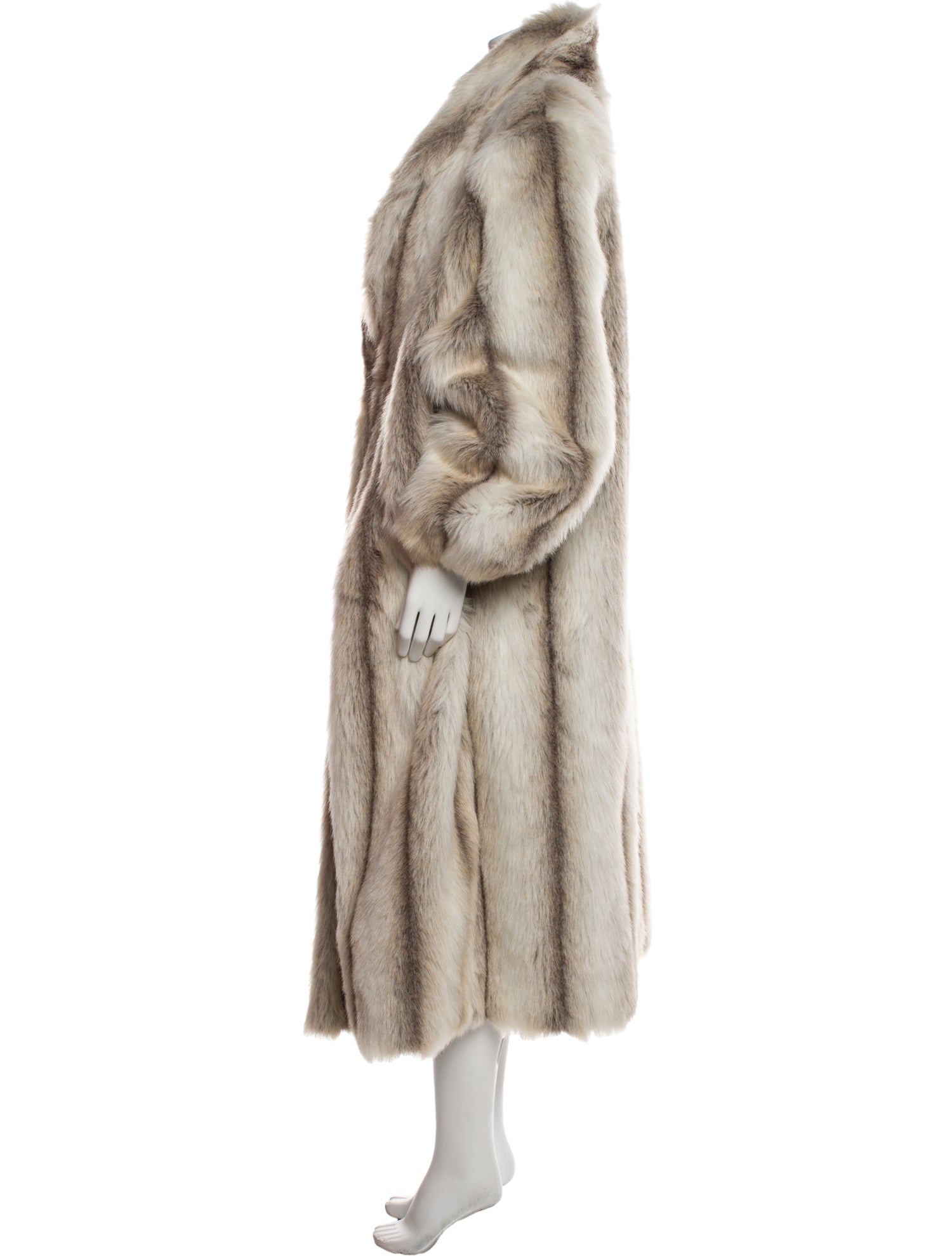 Fur Striped Faux Fur Jacket