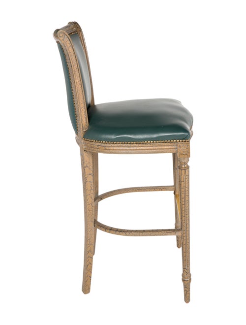Furniture Pair Of Custom Walter E Smithe Leather Barstools Tap To Close