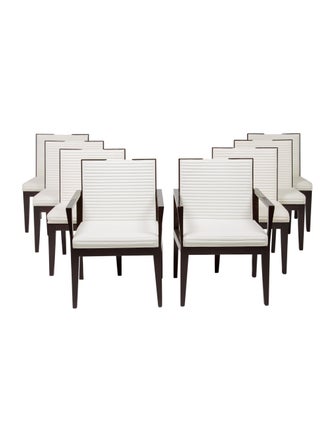 Furniture 8-Piece Moura Starr Leather Dining Chair Set