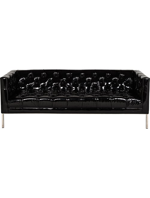 Furniture Edelman Patent Leather Tuxedo Sofa Edelman Patent Leather Tuxedo Sofa