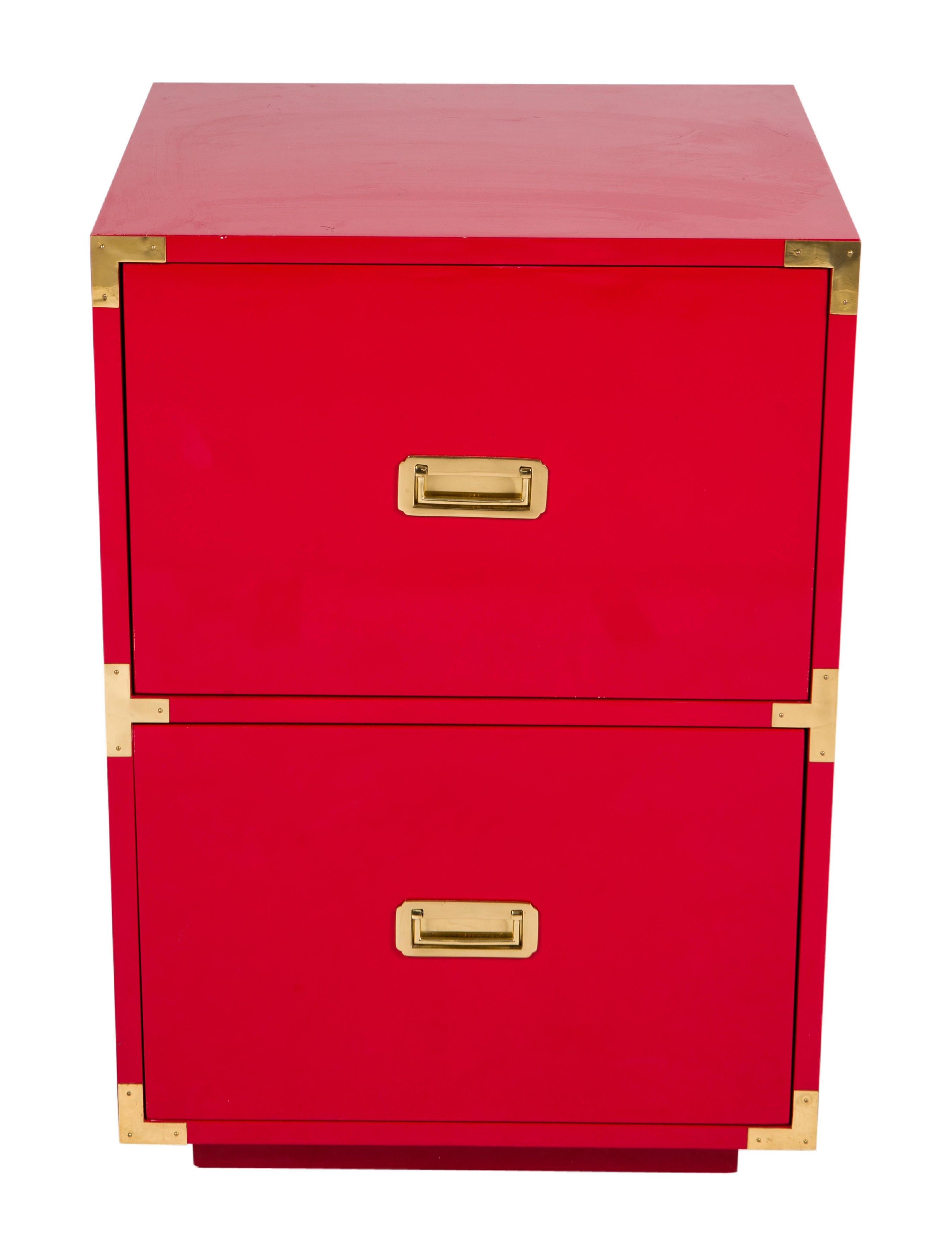Furniture Lacquer Wood Nightstand Red Shelving & Storage, Furniture