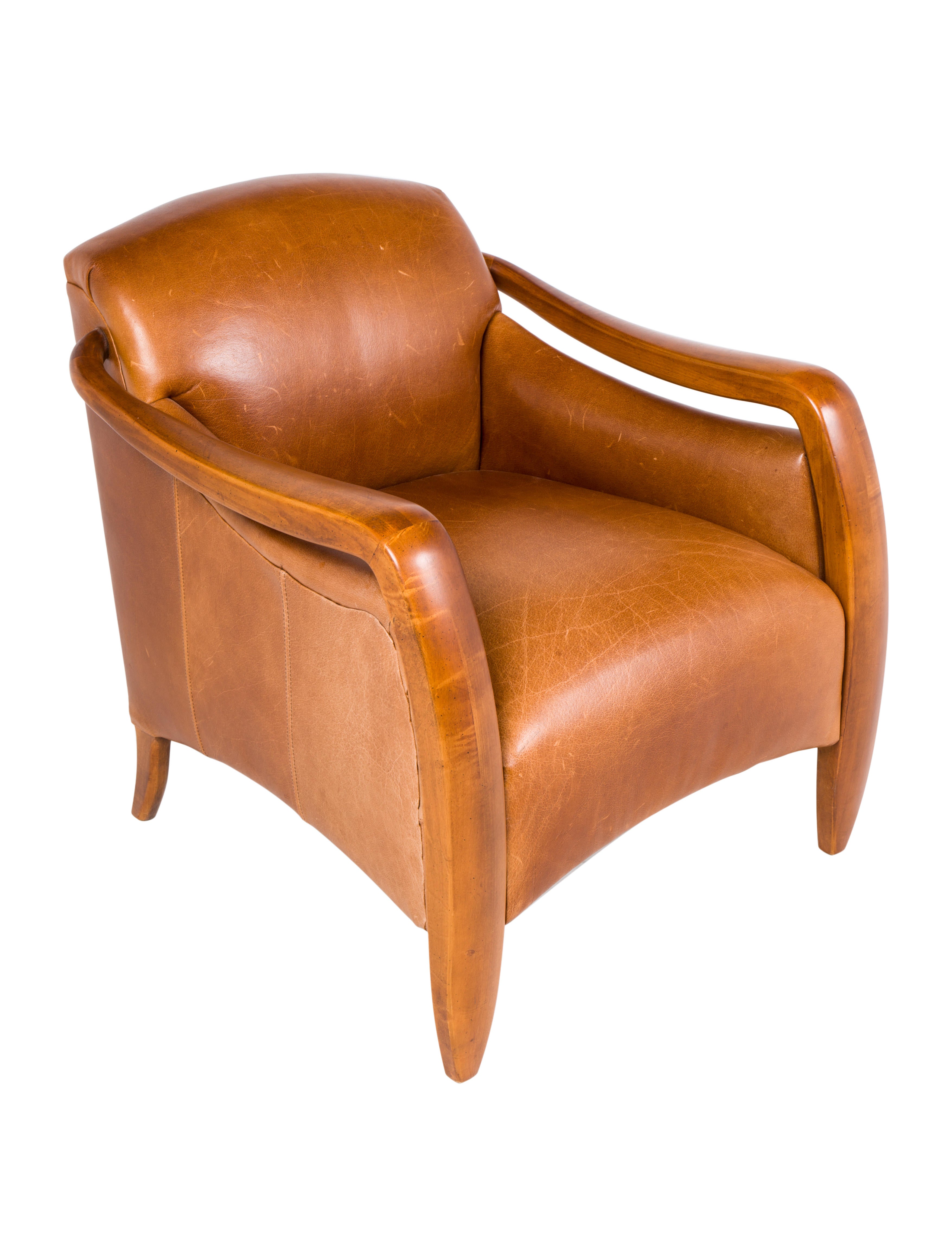 Furniture Sam Moore Leather Club Chair Brown, 1 pieces Seating, Furniture FURNI24037 The