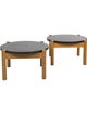 Furniture <<<TRR ASSET - NOT FOR SALE >>> Pair of Black Granite & Wood Frame Coffee Table