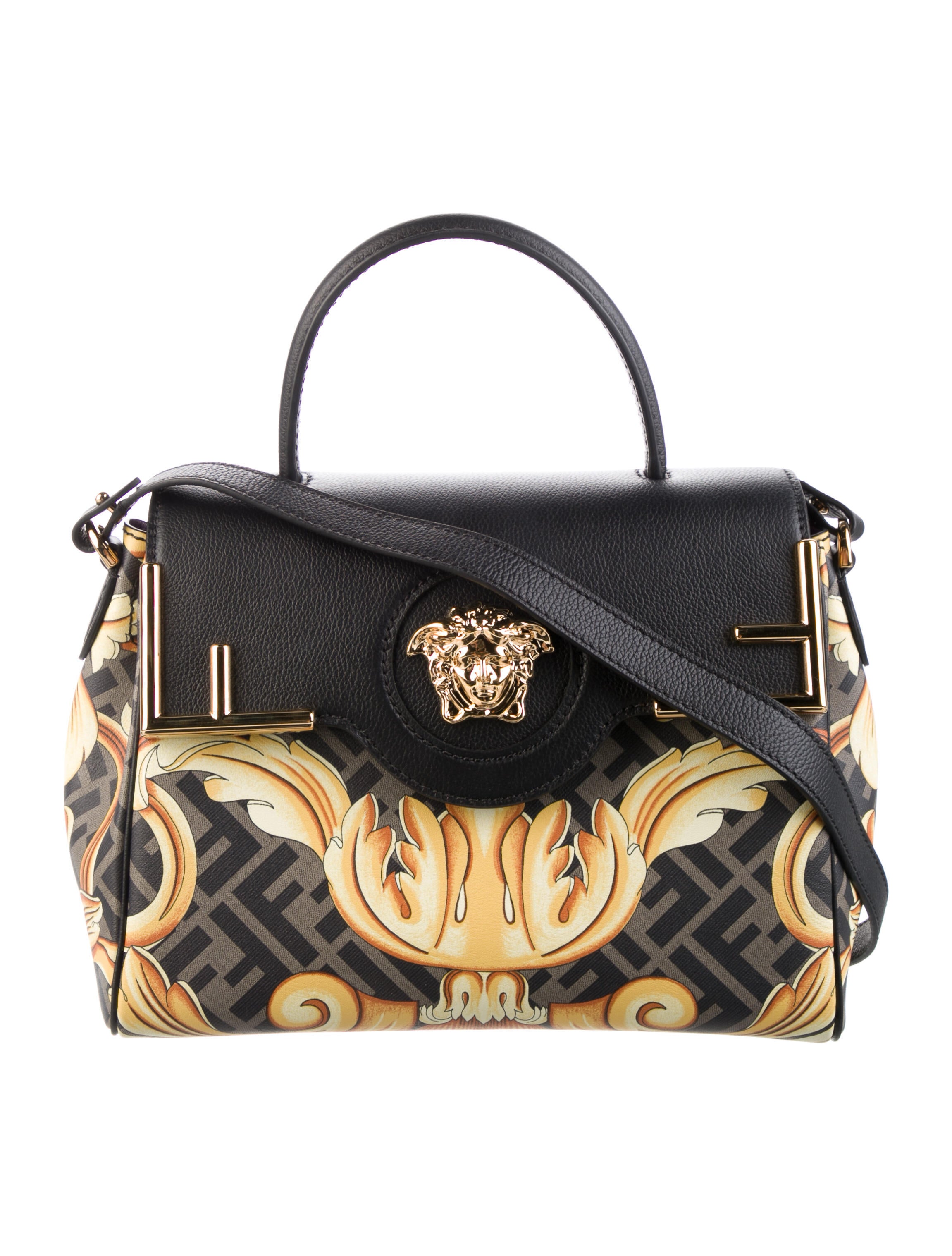 Fendace Medium La Medusa Top Handle Bag Black Handle Bags, Handbags