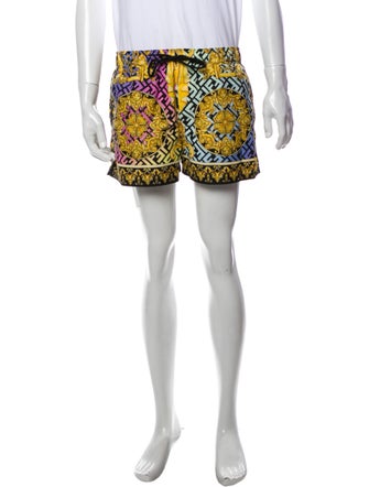 Fendace Zucca FF Logo Flat Front Shorts