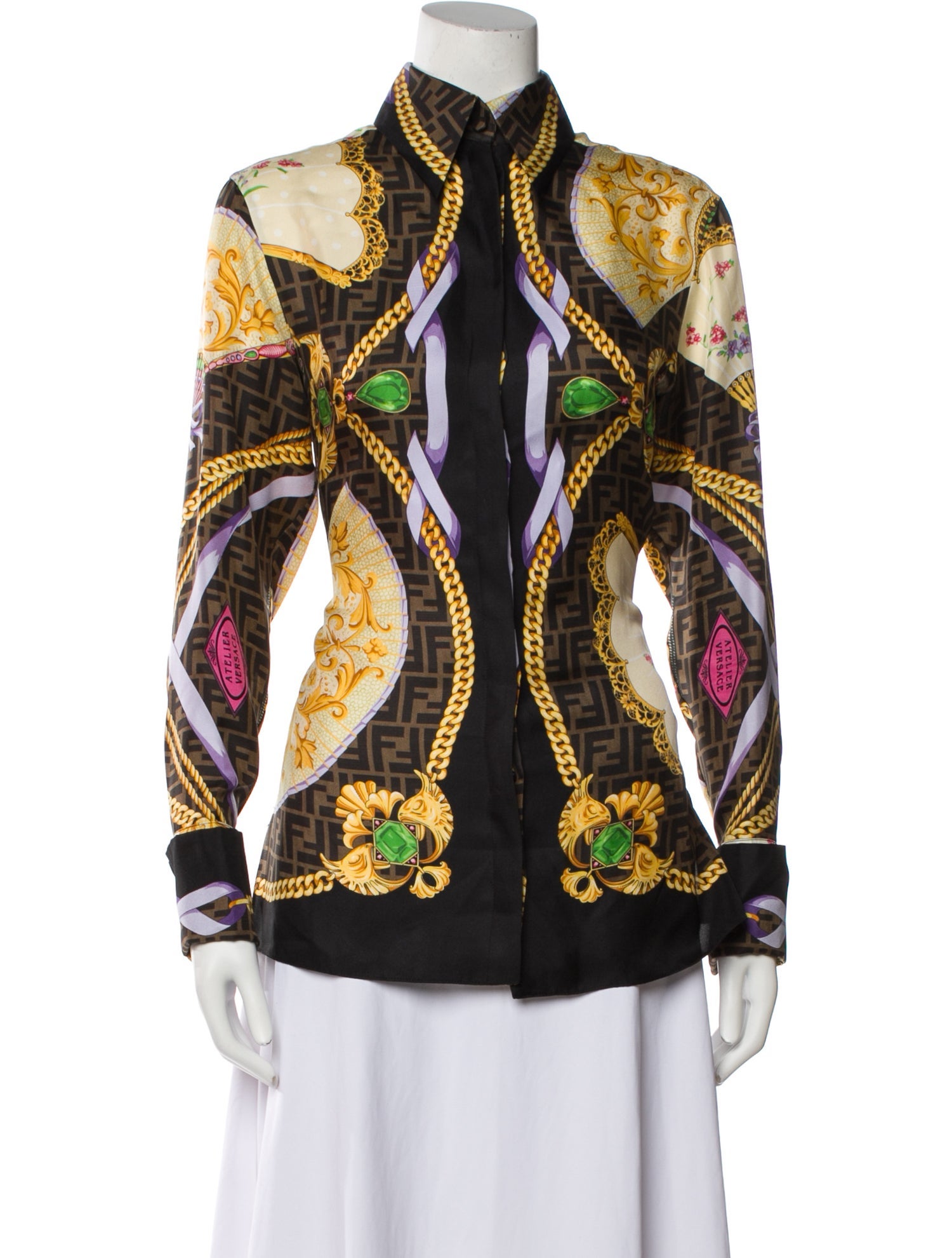 Fendace 2022 Silk Button-Up Top