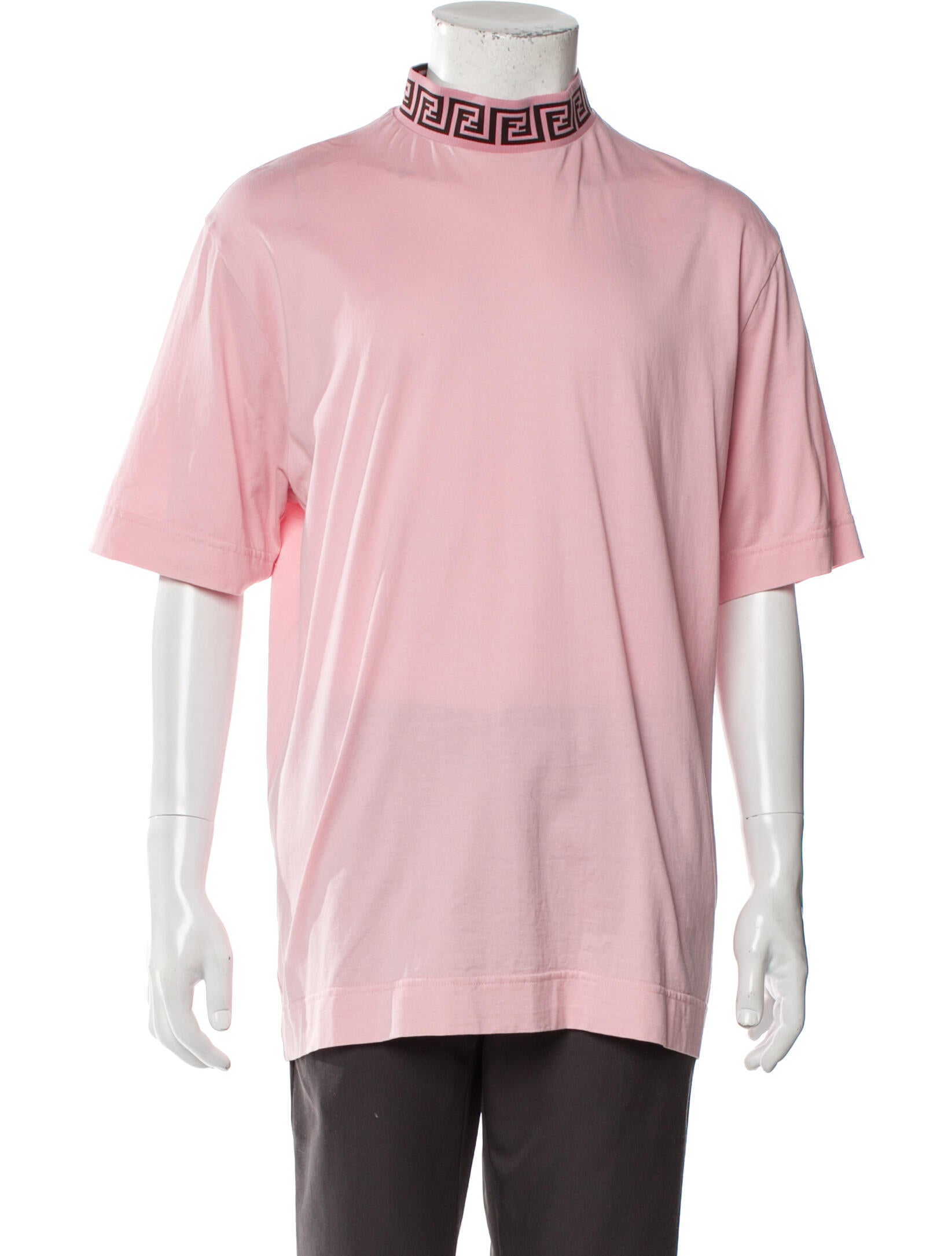 Fendace Zucca FF Logo Mock Neck T-Shirt