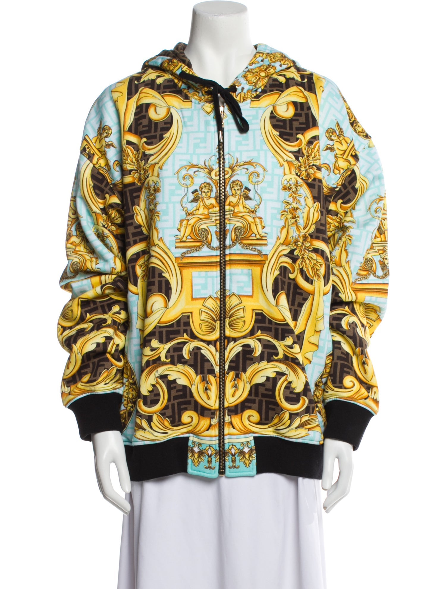 Fendace Printed Crew Neck Hoodie