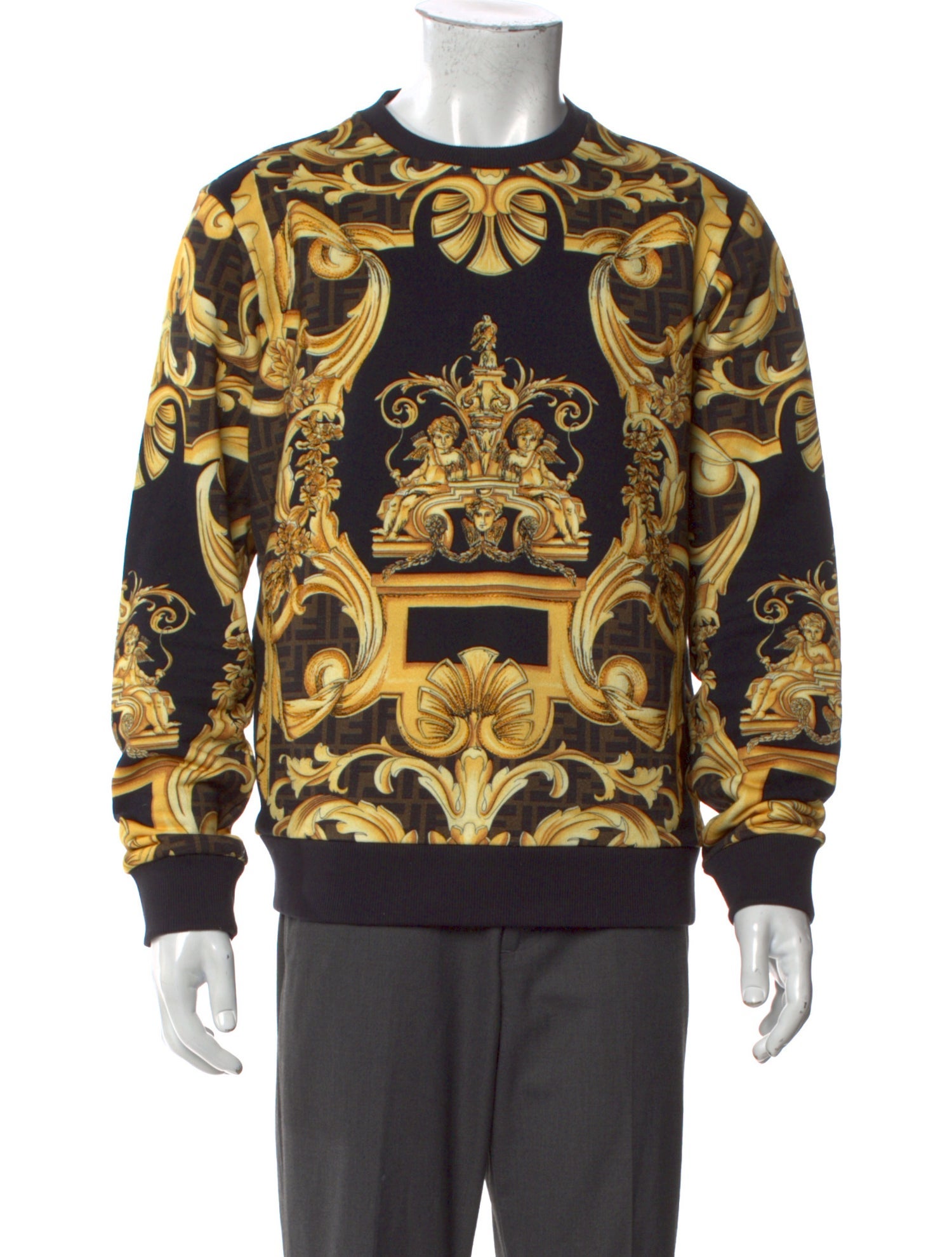 Fendace Zucca FF Logo Printed Pullover