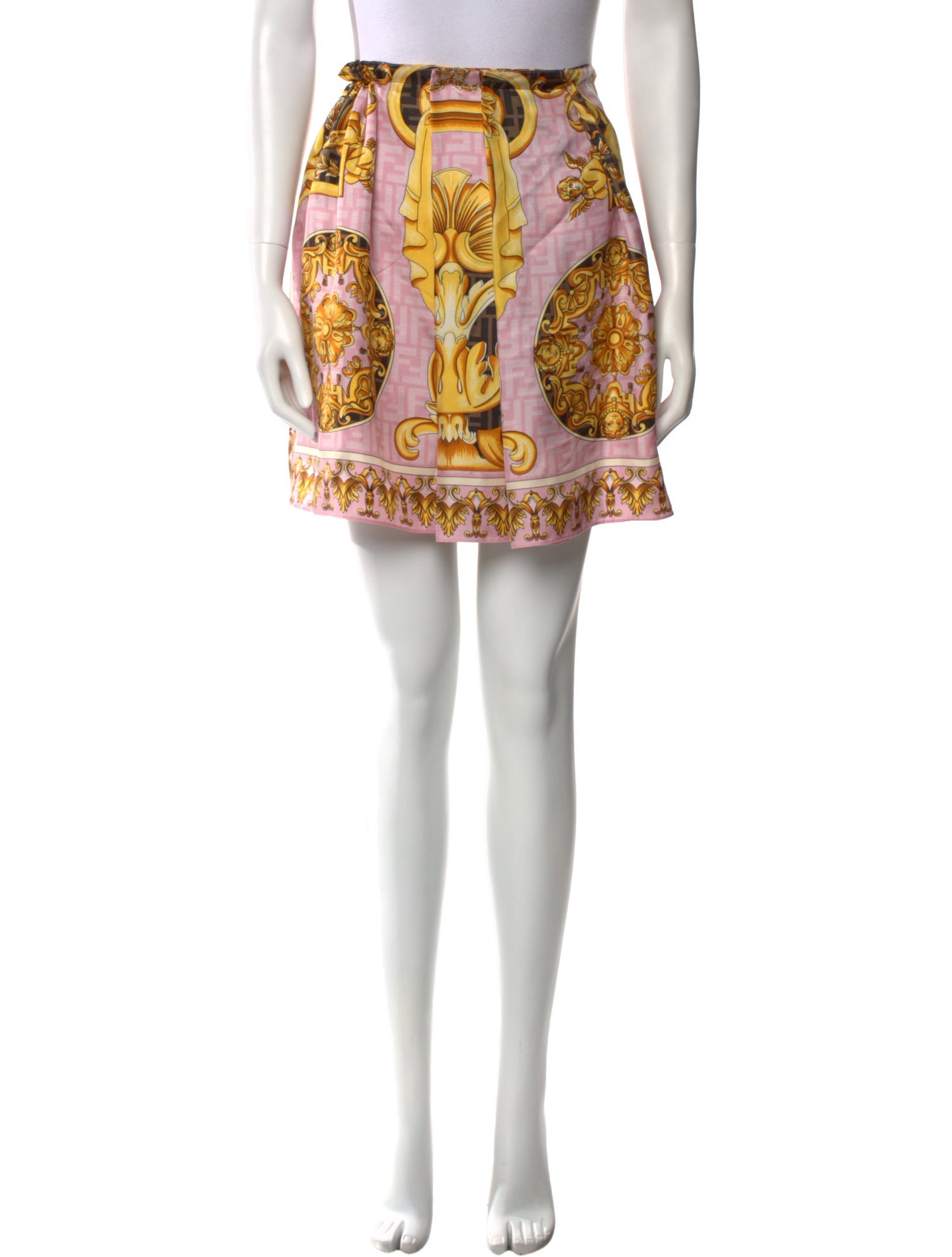 Fendace Silk Mini Skirt