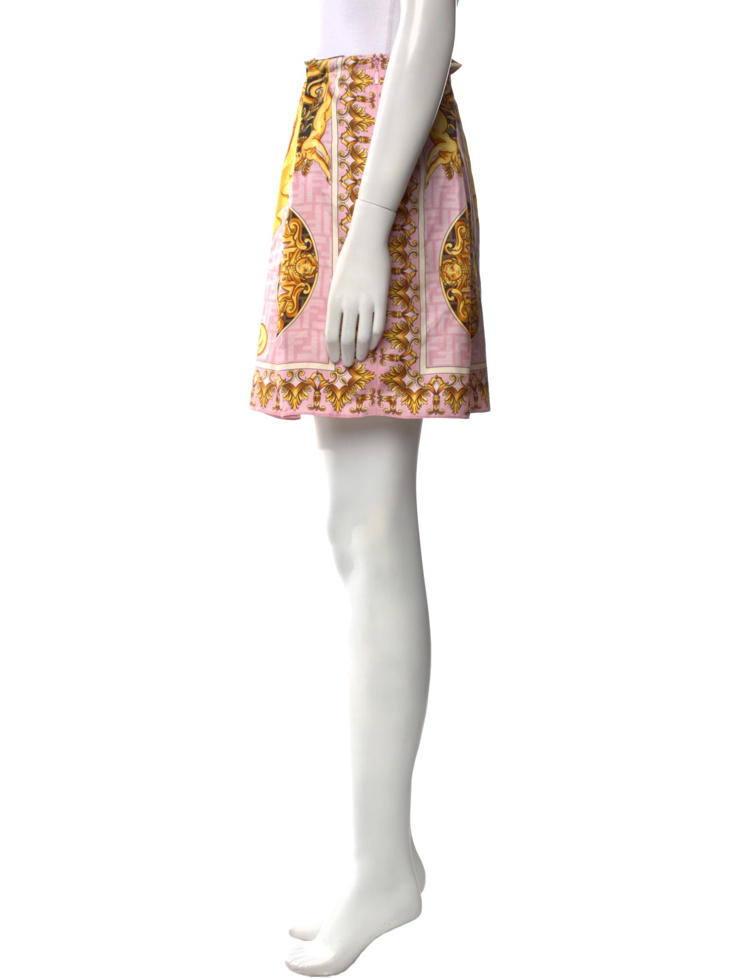 Fendace Silk Mini Skirt