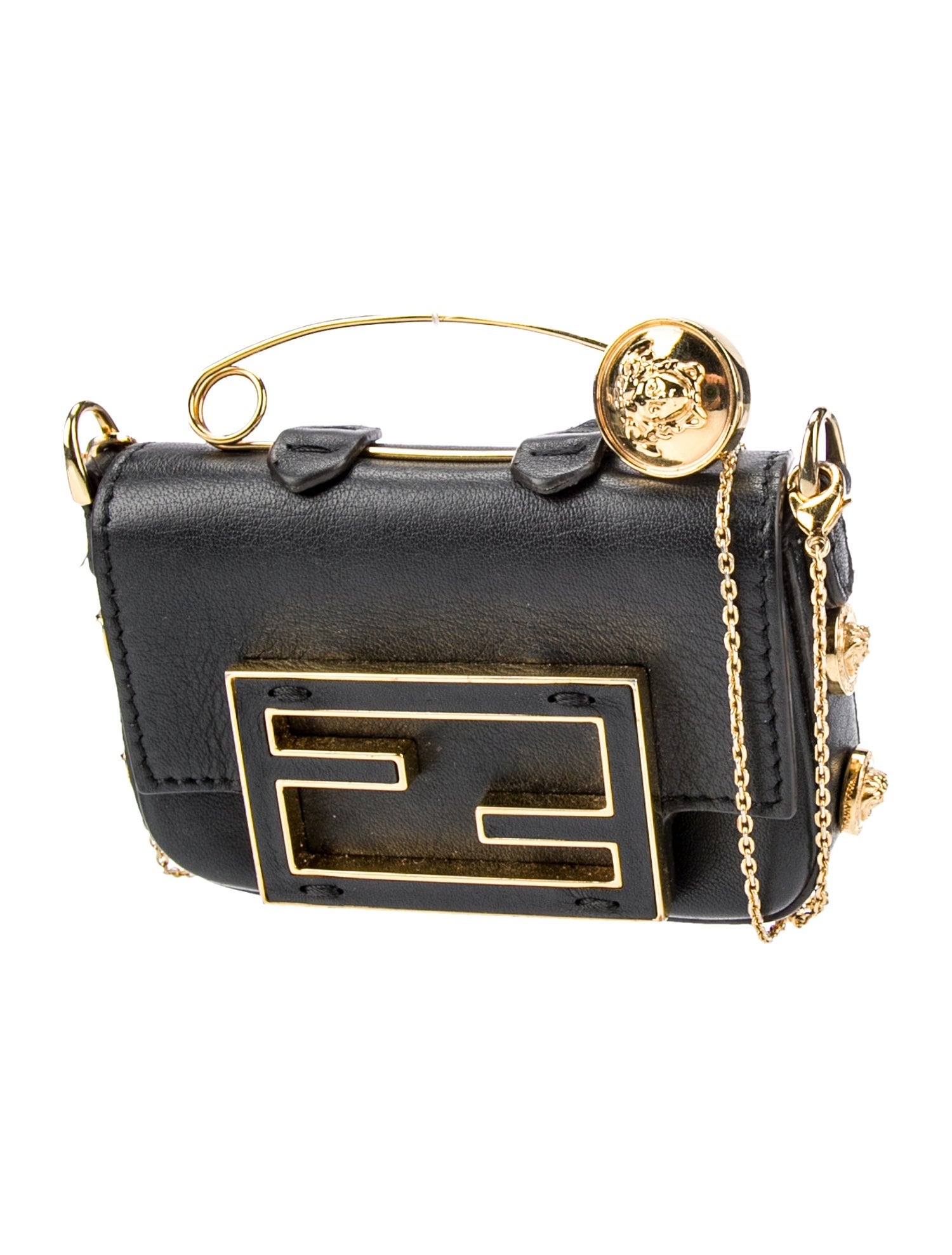 Fendace Leather Fendi Baguette Nano 2022