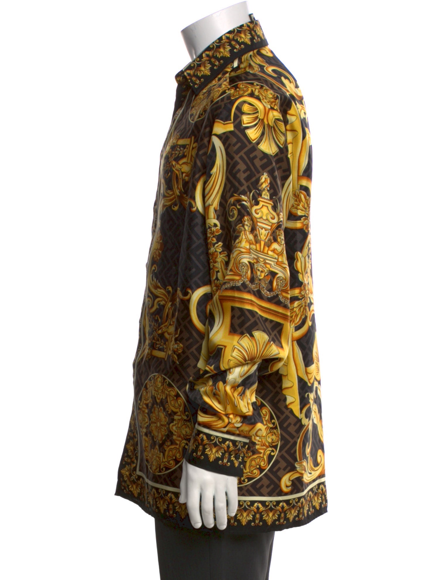 Fendace Zucca FF Logo Silk Shirt w/ Tags