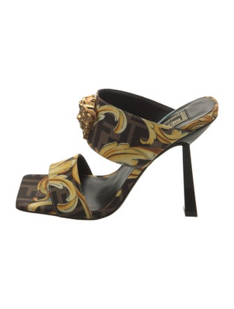 Fendace Zucca FF Logo Silk Slides