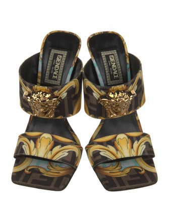 Fendace Zucca FF Logo Silk Slides