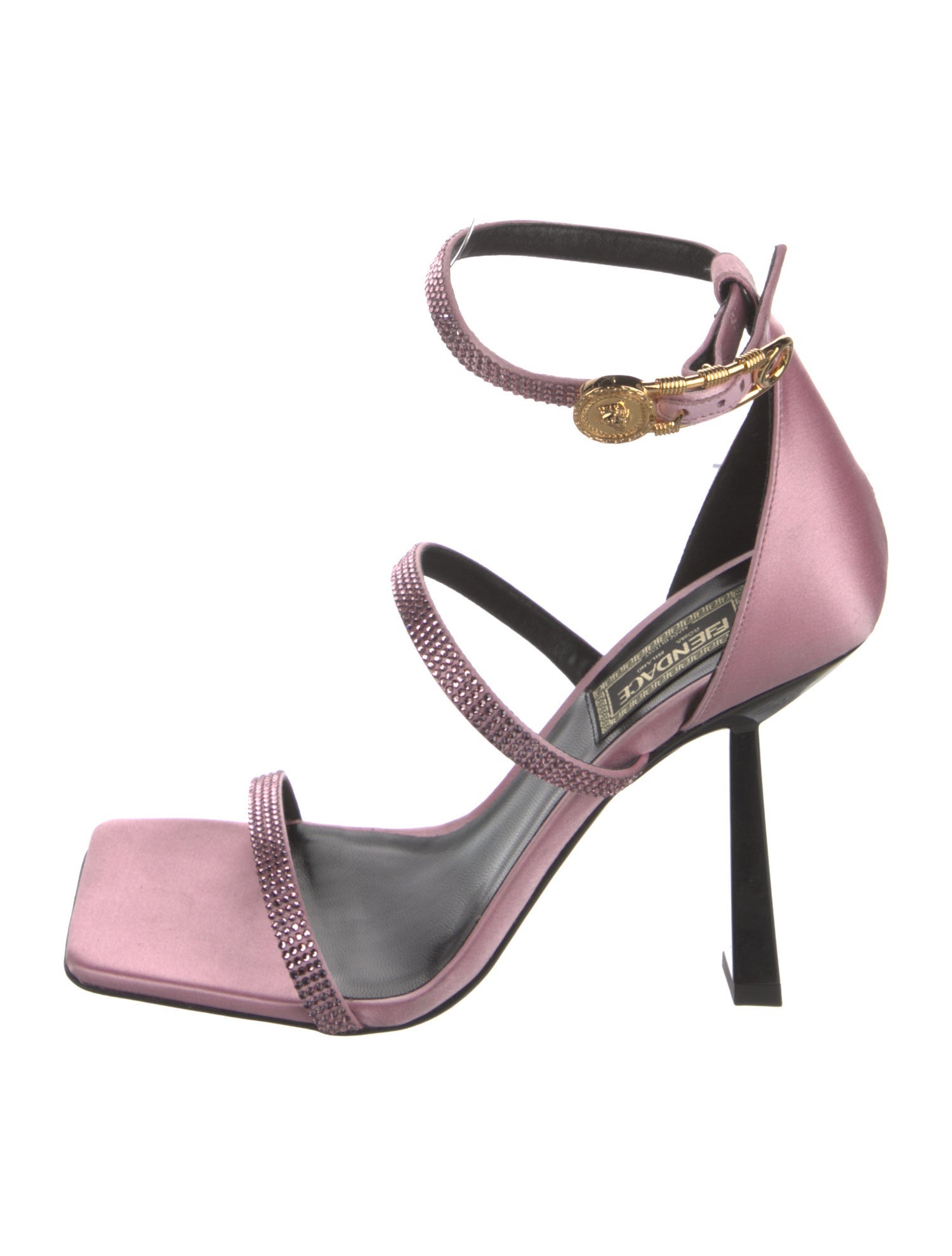 Fendace Medusa Insignia Satin Gladiator Sandals