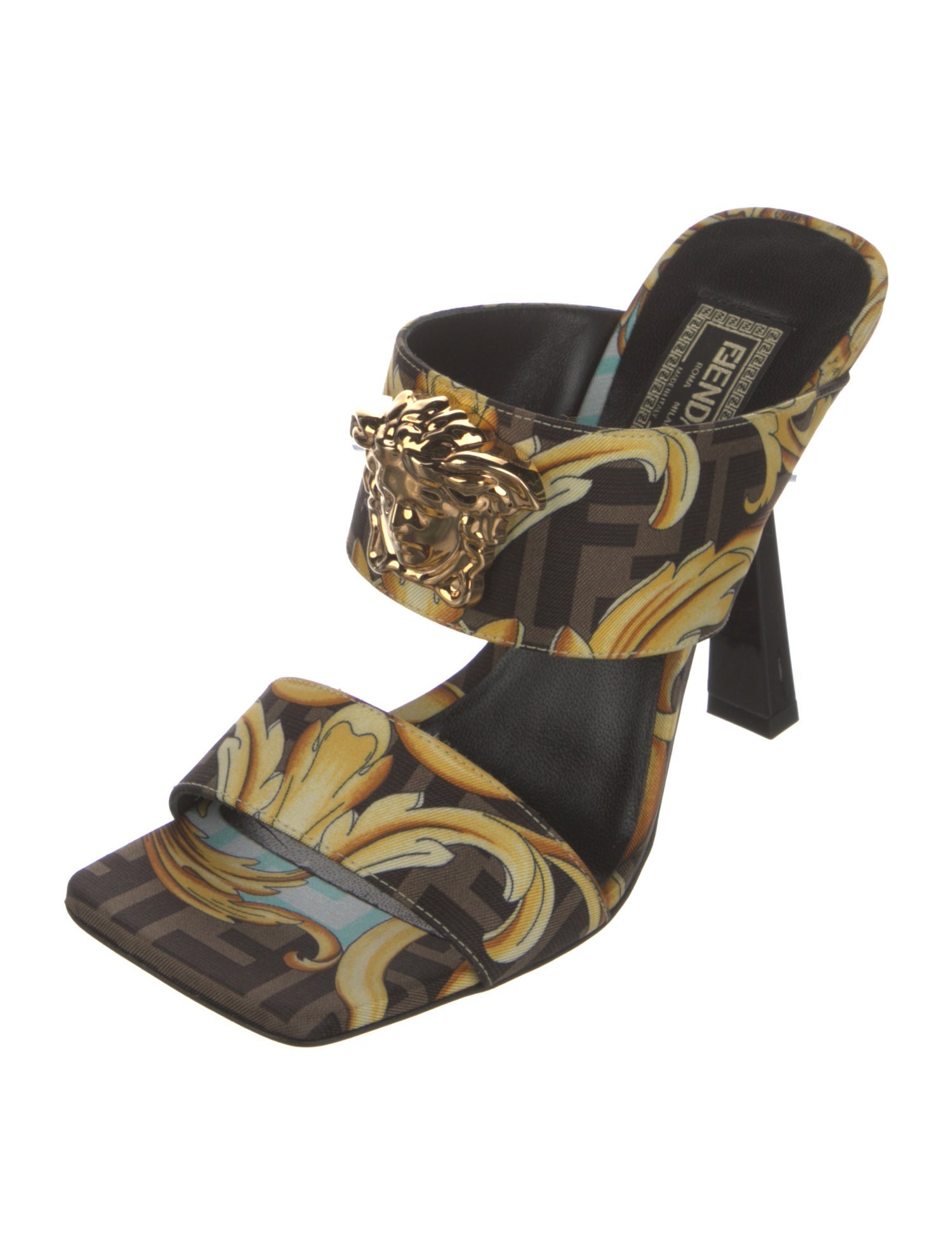 Fendace Zucca FF Logo Silk Slides