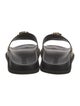 Fendace Zucca FF Logo Leather Trim Embellishment Slides