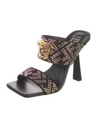 Fendace Zucca FF Logo Leather Slides