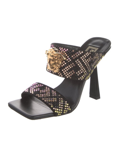 Fendace Zucca FF Logo Leather Slides