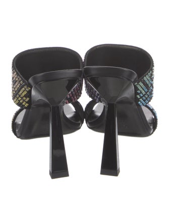 Fendace Zucca FF Logo Leather Slides